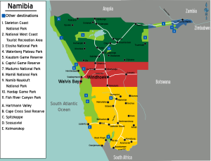 Namibia Karte - Überblick für Reisende