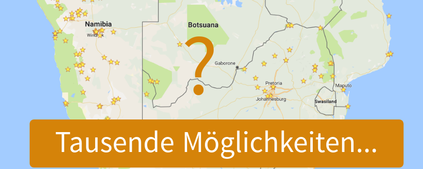 Südliches Afrika Kartenausschnitt - Google Maps Screenshot