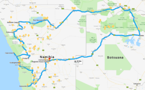 Namibia Reiseroute 28 Tage