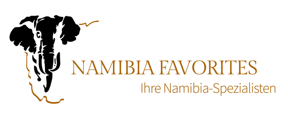 Namibia Favorites - Logo Elefantenkopf und Claim "Namibia Favorites - Ihre Namibia-Spezialisten"